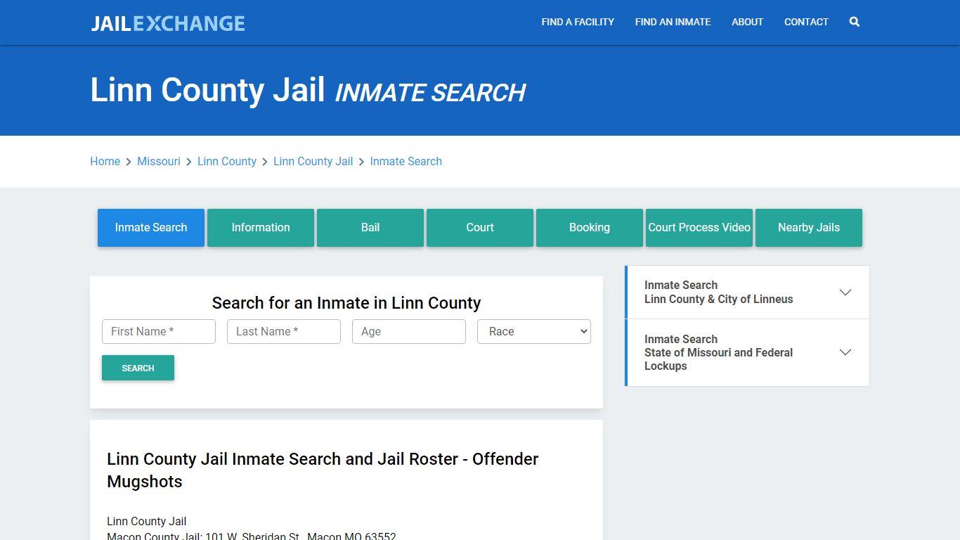 Linn County Jail, MO Inmate Search: Roster & Mugshots