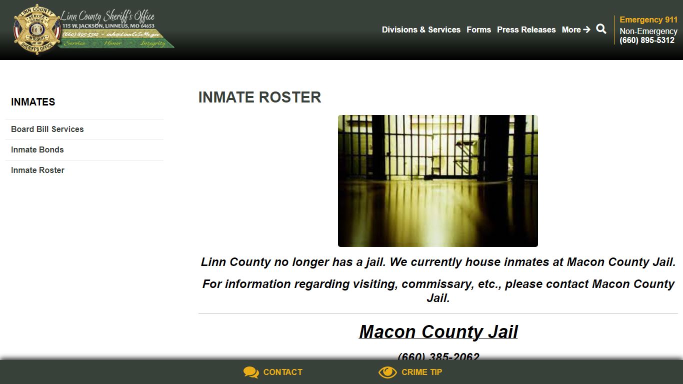 Inmate Roster | Linn County Missouri Sheriff's Office