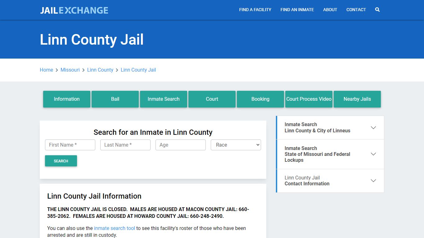 Linn County Jail Roster Lookup, MO, Inmate Search - Jail Exchange